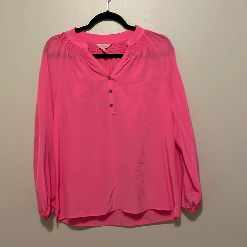 Lilly Pulitzer Elsa 100% Silk Top Size XS